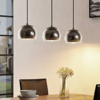 Lindby Daymien závesná lampa, 3-plameňová, čierna - Image 2