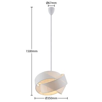 Lindby Gya závesná lampa, biela - Image 2