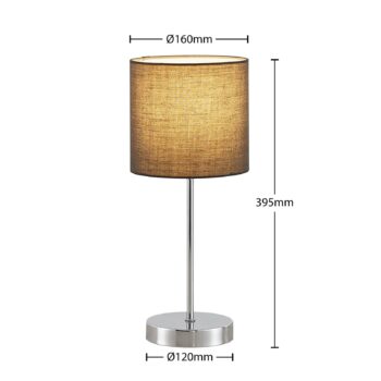 Lindby Leokadia stolná lampa, chrómová sivá