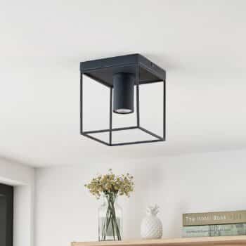 Lindby Disabio stropná lampa, kov, tmavo-sivá - Image 2