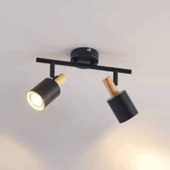 Lindby Junes stropné LED svietidlo, 2-pl. čierne - Image 2