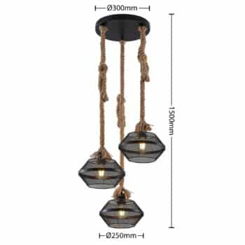 Lindby Rabia, závesná lampa, 3-pl., zväzok - Image 2