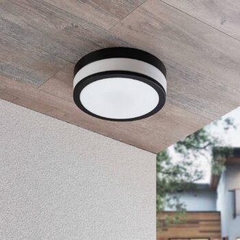 Lindby Flavi stropná lampa do kúpeľne, Ø 28 cm - Image 2