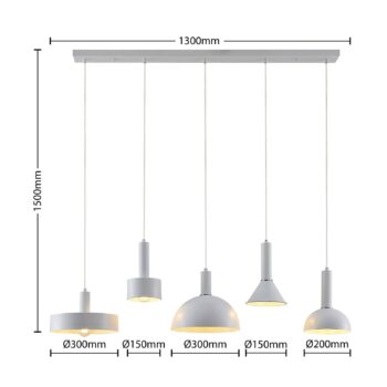 Lindby Mareke, závesná lampa nosník pieskovo biela - Image 2