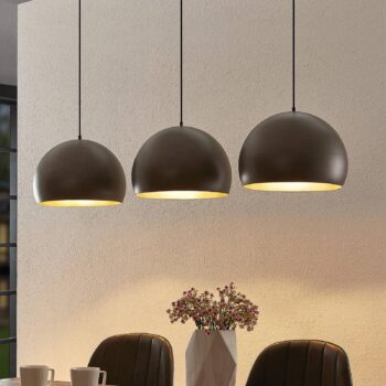Lindby Tarjei závesná lampa, 146 cm, tmavosivá