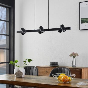 Lindby Savoli závesná lampa, dlhá, čierna - Image 2