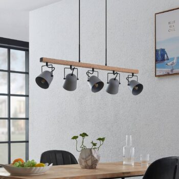 Lindby Adalin závesná lampa, 5-pl., sivá - Image 2