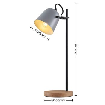 Lindby Adalin stolná lampa, sivá - Image 2