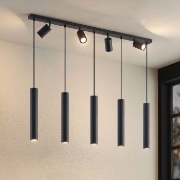Lindby Sanad závesná lampa čierna 9-pl podlhovastá - Image 2
