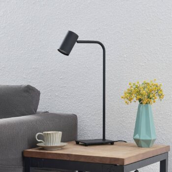 Lindby Sanad stolná lampa čierna