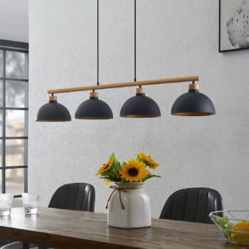 Lindby Tirzana závesná lampa, 4-plameňová, čierna - Image 2