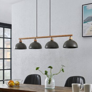 Lindby Tirzana závesná lampa 4-plameňová tmavosivá - Image 2