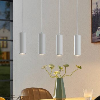 Lindby Maniva závesná lampa v bielej - Image 2