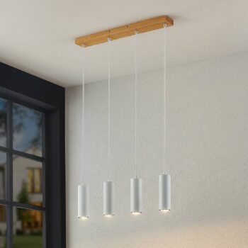 Lindby Maniva závesná lampa v bielej