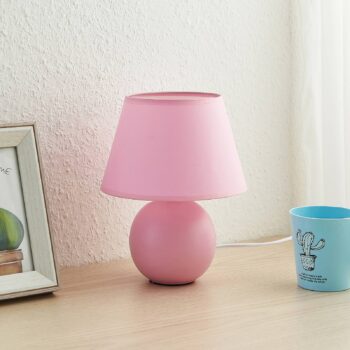Lindby Calliota stolná lampa okrúhla svetloružová - Image 2