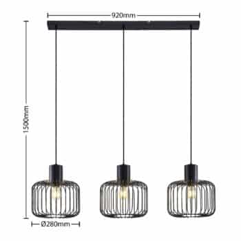 Lindby Vatiki závesná lampa klietkové tienidlo 3pl - Image 2