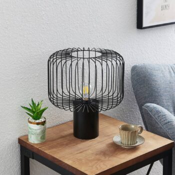Lindby Vatiki stolná lampa, klietkové tienidlo - Image 2