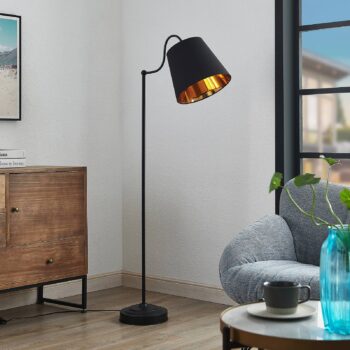 Lindby Christer stojaca lampa, čierna, 150 cm - Image 2