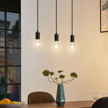 Lindby Amilia závesná lampa s drevom, 3-plameňová - Image 2