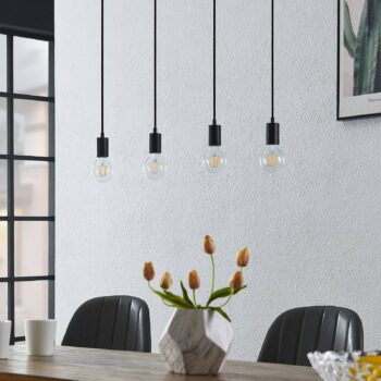 Lindby Amilia závesná lampa s drevom, 4-plameňová - Image 2