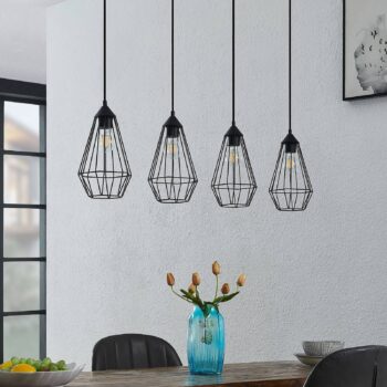 Lindby Elainy závesná lampa klietkové tienidlá 4pl - Image 2