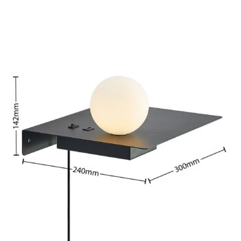 Lindby Pumari nástenné svetlo svietiaca guľa vľavo - Image 2