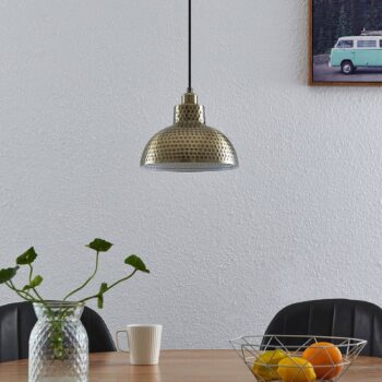 Lindby Zelotta závesná lampa 1pl starožitná mosadz - Image 2