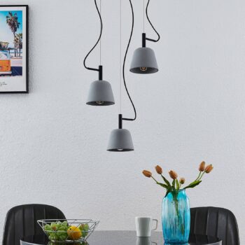 Lucande Otavis závesná lampa z betónu, 3-plameňová - Image 2