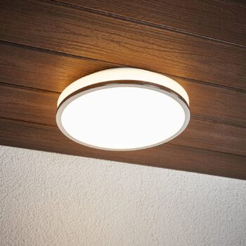 Stropné LED svietidlo Lyss chrómový okraj IP44 - Image 3