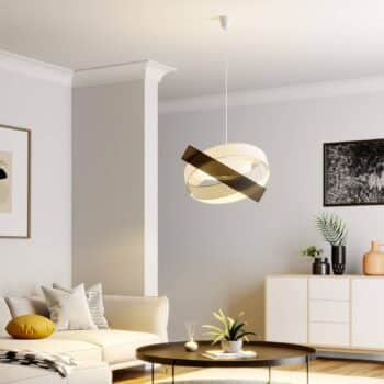 Lindby Simaria závesná lampa čierna/sivá/biela - Image 4