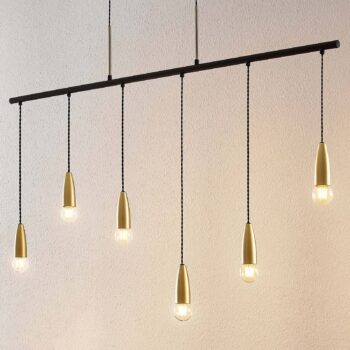 Lucande Carlea závesná lampa, 6-plameňová