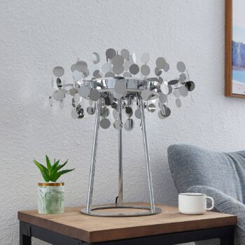 Lucande Glimmo stolná LED lampa, chróm
