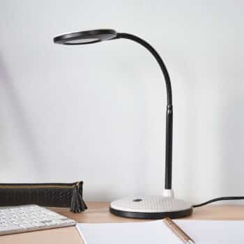 LED lampa na písací stôl Ivan svetlosivá a čierna - Image 4
