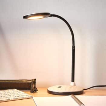LED lampa na písací stôl Ivan svetlosivá a čierna - Image 3