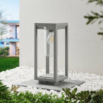 Lindby Abilum soklové svetlo strieborno sivé 35cm