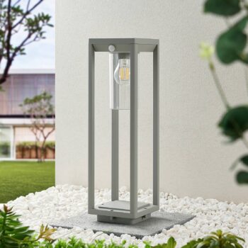 Lindby Abilum soklové svetlo strieborno sivé 50cm