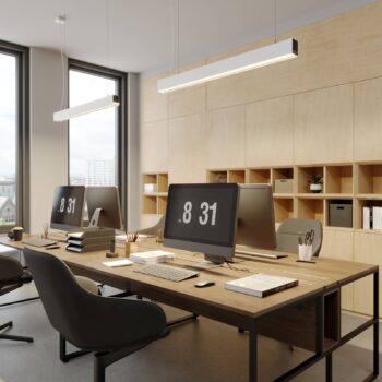 Arcchio Thores závesné LED kancelária 113cm biele