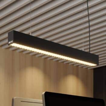 Arcchio Thores závesné LED kancelária 85cm čierne