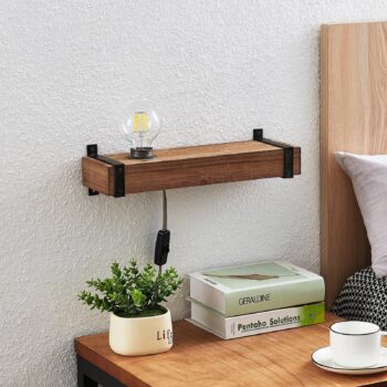 Lindby Sverina nástenná lampa, drevo, zástrčka - Image 2