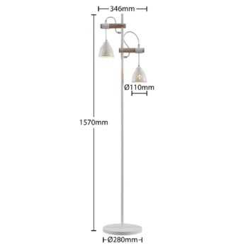 Lindby Pimana stojaca lampa, 2 keramické tienidlá - Image 2
