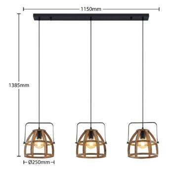 Lindby Pilarion závesná lampa, 3-plameňová - Image 2