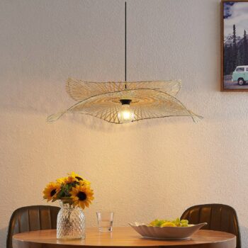 Lindby Kiriana závesná lampa z bambusu - Image 2