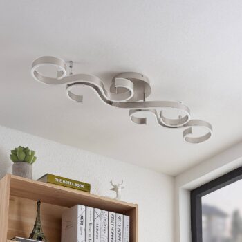 Lucande Admira stropné LED svetlo nikel 101 cm - Image 2