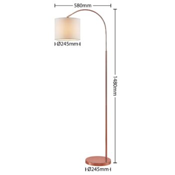 Lindby Keriba stojaca lampa, medená/biela - Image 2