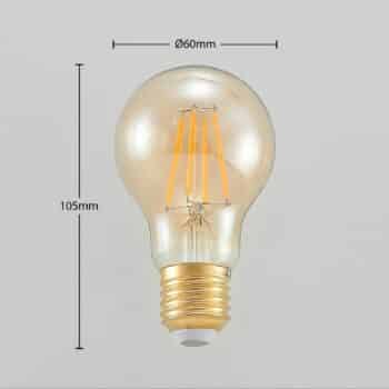 LED žiarovka E27 A60 6,5 W 2 500 K jantár stmievač - Image 4