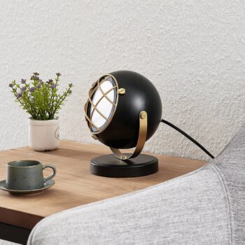 Lindby Dawid LED stolná lampa zlatá - Image 2