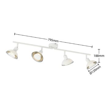 Lindby Erin stropné LED svietidlo biele 4-pl. - Image 2