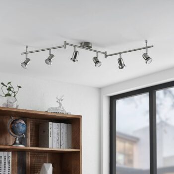 ELC Simano stropné LED svietidlo nikel 6-plameňové