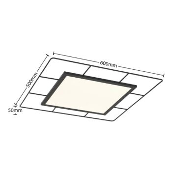 Lindby Khai stropné LED svetlo, Stepdim 60 x 60 cm - Image 2