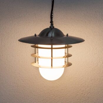 Dekoratívna vonkajšia závesná lampa Mian oceľ - Image 3